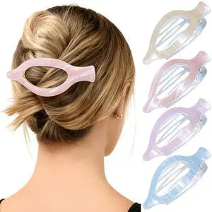 Mesovor 4 Pack French Flat Hair Claw Clips, 4.72" Duckbill Lay Flat | Nonslip Hair Clips Suitable Side Slide Volume Flat Hairclips for Lying Down, Yoga, Driving Mesovor 4 Pack French Flat Hair Claw Clips, 4.72" Duckbill Lay Flat | Nonslip Hair Clips Suitable Side Slide Volume Flat Hairclips for Lying Down, Yoga, Driving