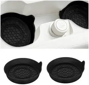 Car Cup Holder Coaster, 2PCS Silicone Insert Anti-Slip Shockproof Insulation Vehicle Drink Mat, Embedded Automotive Interior Water Bottle Holder Pad, Universal for Truck SUV Sedan (Black) Car Cup Holder Coaster, 2PCS Silicone Insert Anti-Slip Shockproof Insulation Vehicle Drink Mat, Embedded Automotive Interior Water Bottle Holder Pad, Universal for Truck SUV Sedan (Black)