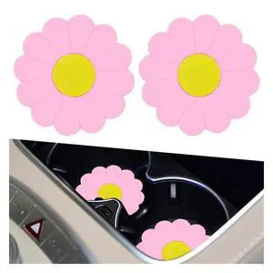 2PCS Car Cup Coaster, Flower Shaped Silicone Non-Slip Vehicle Drink Holder Insert Mat, Universal 2.75 Inch Waterproof Automotive Interior Decoration Beverage Pad Accessories (Pink) 2PCS Car Cup Coaster, Flower Shaped Silicone Non-Slip Vehicle Drink Holder Insert Mat, Universal 2.75 Inch Waterproof Automotive Interior Decoration Beverage Pad Accessories (Pink)