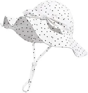 Baby Girl Sun Hat with UPF 50+ Outdoor Adjustable Beach Hat with Wide Brim Bucket Hats (0-6 Months) Baby Girl Sun Hat with UPF 50+ Outdoor Adjustable Beach Hat with Wide Brim Bucket Hats (0-6 Months)