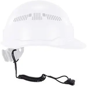 Ergodyne Coiled Lanyard with Clamp End, No Snag Design, Easily Attaches to Hard Hat, Tools, or Small Valuables, Weight Capacity 2lbs, Ergodyne Squids 3158, Black Ergodyne Coiled Lanyard with Clamp End, No Snag Design, Easily Attaches to Hard Hat, Tools, or Small Valuables, Weight Capacity 2lbs, Ergodyne Squids 3158, Black