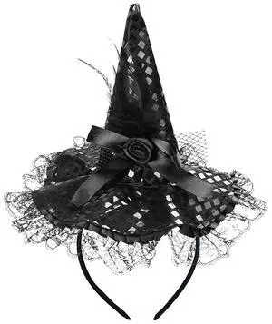 Zhzrche Halloween Witch Hat Headband Cute Witch Feather Headpiece for Halloween Costume Dress up Masquerade Supplies (Black) Zhzrche Halloween Witch Hat Headband Cute Witch Feather Headpiece for Halloween Costume Dress up Masquerade Supplies (Black)