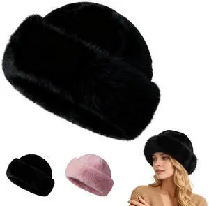 Womens Winter Faux Fur Bucket Hat,Warm Plush Fluffy Furry Mink Hats (Black) | Winter Thickened, Fisherman Cap, for Women Womens Winter Faux Fur Bucket Hat,Warm Plush Fluffy Furry Mink Hats (Black) | Winter Thickened, Fisherman Cap, for Women