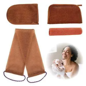 Waaqkid 4 PCS African Net Sponge with Handles, Exfoliating African Net Washcloth for Face & Back Waaqkid 4 PCS African Net Sponge with Handles, Exfoliating African Net Washcloth for Face & Back