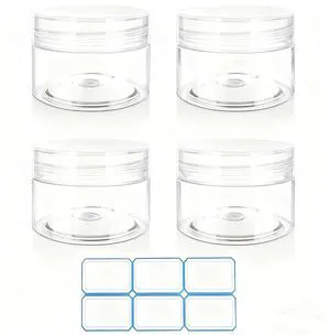 4 Pack 1 Oz (30ml) travel containers for creams Leak Proof with Labels 4 Pack 1 Oz (30ml) travel containers for creams Leak Proof with Labels