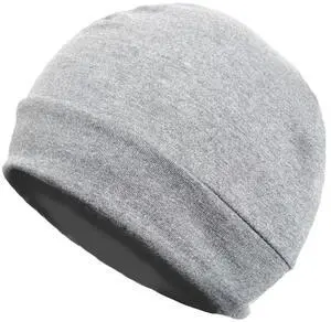 Unisex Cotton Beanie Hat Thin Running Skull Cap Winter Summer Sports Hat Chemo Cap Multifunctional Lightweight Helmet Liner Night Sleep Cap Beanies Hat for Men Women (Light Gray) Unisex Cotton Beanie Hat Thin Running Skull Cap Winter Summer Sports Hat Chemo Cap Multifunctional Lightweight Helmet Liner Night Sleep Cap Beanies Hat for Men Women (Light Gray)
