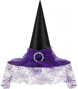 Yohenr Halloween Witches Hats Foldable Lace Witch Hat for Decoration Witch Costume for Halloween Cosplay Party Spider Web Veil Wizard Hat Halloween Costume AccessoryC369-3) Yohenr Halloween Witches Hats Foldable Lace Witch Hat for Decoration Witch Costume for Halloween Cosplay Party Spider Web Veil Wizard Hat Halloween Costume AccessoryC369-3)
