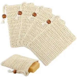 Ouligay 4pcs Soap Bags, Natural Sisal Soap Saver Bag, Exfoliating Soap Pouch, Soap Scrubber Pouch, Plastic-Free Exfoliating Foaming and Drying Soap Holder for Shower Ouligay 4pcs Soap Bags, Natural Sisal Soap Saver Bag, Exfoliating Soap Pouch, Soap Scrubber Pouch, Plastic-Free Exfoliating Foaming and Drying Soap Holder for Shower