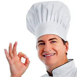 Adjustable Chef Hat for Adults, Elastic White Cooking & Baking Cap Adjustable Chef Hat for Adults, Elastic White Cooking & Baking Cap