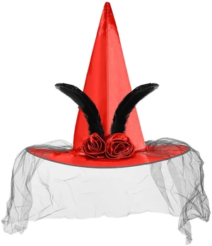 FUSHENMU Halloween Witch Hat Women Witches Hat with Veil for Women Halloween Costume Party,Orange FUSHENMU Halloween Witch Hat Women Witches Hat with Veil for Women Halloween Costume Party,Orange