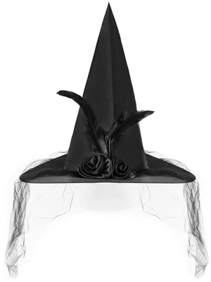 FUSHENMU JXITON Halloween Witch Hat Women Witches Hat with Veil for Women Halloween Costume Party,Black FUSHENMU JXITON Halloween Witch Hat Women Witches Hat with Veil for Women Halloween Costume Party,Black