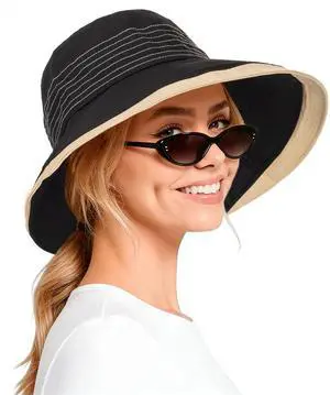 Hats for Women Wide Brim Sun Protection Summer Beach Bucket Hat Outdoor Hats for Women Wide Brim Sun Protection Summer Beach Bucket Hat Outdoor