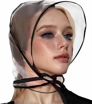 Hufopik 2 Pcs Women's Rain Bonnet with Visor Clear Waterproof Rain Bonnet Plastic Rain Hat for Women (Extra Thick) Hufopik 2 Pcs Women's Rain Bonnet with Visor Clear Waterproof Rain Bonnet Plastic Rain Hat for Women (Extra Thick)