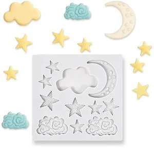 1 Pc Chocolate Molds Silicone, Star Moon and Cloud Shapes Silicone Mold, Cute Candy Making Mold for Fondant, Candy, Cake Decorating, DIY Baking Making Supplies (Grey) 1 Pc Chocolate Molds Silicone, Star Moon and Cloud Shapes Silicone Mold, Cute Candy Making Mold for Fondant, Candy, Cake Decorating, DIY Baking Making Supplies (Grey)