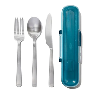 Prep and Go Utensils with Case: Travel Reusable Utensil Set, Stainless Steel & Plastic, Dishwasher-Safe, Adult Use Prep and Go Utensils with Case: Travel Reusable Utensil Set, Stainless Steel & Plastic, Dishwasher-Safe, Adult Use