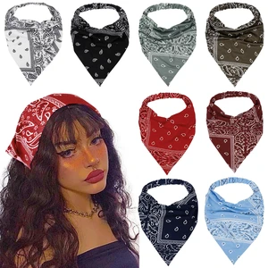 8 Pcs Hair Scarf Headband for Women Girls Non Slip Elastic Boho Triangle Head Scarf Bandana 8 Pcs Hair Scarf Headband for Women Girls Non Slip Elastic Boho Triangle Head Scarf Bandana