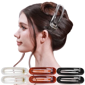 6 Pcs Flat Claw Clips for Women Thick Hair, Medium Brown Black 6 Pcs Flat Claw Clips for Women Thick Hair, Medium Brown Black