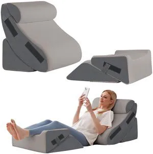 5Pcs Wedge Pillow Set for After Surgery, Memory Foam, Grey | Orthopedic Bed Wedge, Acid Reflux Relief, Back Pain Relief, Adjustable Back Pillow for Bed Sitting up, Removable Cover 5Pcs Wedge Pillow Set for After Surgery, Memory Foam, Grey | Orthopedic Bed Wedge, Acid Reflux Relief, Back Pain Relief, Adjustable Back Pillow for Bed Sitting up, Removable Cover