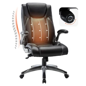 Ergonomic PU Leather Executive Office Chairs with Flip-Up Arms,Black | High-Back Home Computer Chair with Thick Bonded Leather, Adjustable Height and Tilt for Working, Study, Gaming Ergonomic PU Leather Executive Office Chairs with Flip-Up Arms,Black | High-Back Home Computer Chair with Thick Bonded Leather, Adjustable Height and Tilt for Working, Study, Gaming