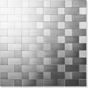 20 Sheets 12" x 12" Brushed Stainless Steel Peel and Stick Backsplash Tiles, 3D Metal Self Adhesive Wall Tiles, Heat Moisture Resistant Stick On Wall Panels for Kitchen Bathroom Laundry Fireplace 20 Sheets 12" x 12" Brushed Stainless Steel Peel and Stick Backsplash Tiles, 3D Metal Self Adhesive Wall Tiles, Heat Moisture Resistant Stick On Wall Panels for Kitchen Bathroom Laundry Fireplace