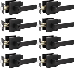 8Pack Matte Black Privacy Door Levers HeavyDuty Interior Door Handles Keyless Bed Bath Hardware Reversible for Left and Right Handed Doors 8Pack Matte Black Privacy Door Levers HeavyDuty Interior Door Handles Keyless Bed Bath Hardware Reversible for Left and Right Handed Doors