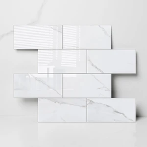 10 Sheets 12"x12" Glossy Carrara White Marble Peel and Stick Backsplash Tiles, Thick Faux Stone Self Adhesive Subway Wall Tiles for Kitchen Bathroom Bedroom 10 Sheets 12"x12" Glossy Carrara White Marble Peel and Stick Backsplash Tiles, Thick Faux Stone Self Adhesive Subway Wall Tiles for Kitchen Bathroom Bedroom