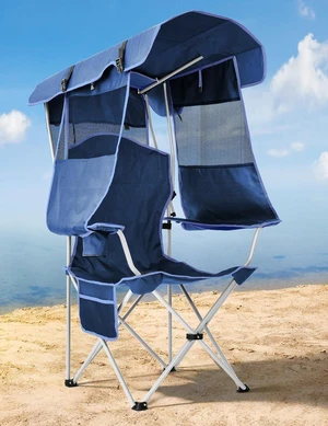 Adjustable Shade Canopy Folding Outdoor Chair 330LBS LoadCapacity Portable BackpackStyle Camping Lawn Chair With Cup Holder and Side Storage Pocket for Beach Outdoor Sports Adjustable Shade Canopy Folding Outdoor Chair 330LBS LoadCapacity Portable BackpackStyle Camping Lawn Chair With Cup Holder and Side Storage Pocket for Beach Outdoor Sports