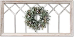 40 x 20 Inch Rustic Wood Window Frame Wall Decor, Hand Distressed White FIR Wood Farmhouse Decorative Window Pane Art for Living Room Bedroom Entryway 40 x 20 Inch Rustic Wood Window Frame Wall Decor, Hand Distressed White FIR Wood Farmhouse Decorative Window Pane Art for Living Room Bedroom Entryway