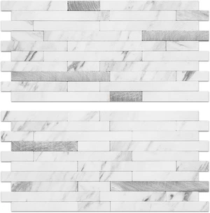 40 Sheets 11.7"x5.9" Peel and Stick Backsplash Tiles, White Marble Textured PVC Self Adhesive Wall Tile, Waterproof Heat Resistant Stick On Wall Panels for Kitchen Bathroom RV 40 Sheets 11.7"x5.9" Peel and Stick Backsplash Tiles, White Marble Textured PVC Self Adhesive Wall Tile, Waterproof Heat Resistant Stick On Wall Panels for Kitchen Bathroom RV
