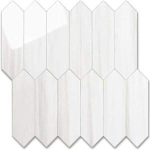 10 Sheets 12.8 x 12.8 Inch Glossy Dolomite White Hexagon Peel and Stick Wall Tiles, Thick PVC Self Adhesive Mosaic Backsplash, Waterproof Heat Resistant Stick On Tile for Kitchen Bathroom RV Fireplace 10 Sheets 12.8 x 12.8 Inch Glossy Dolomite White Hexagon Peel and Stick Wall Tiles, Thick PVC Self Adhesive Mosaic Backsplash, Waterproof Heat Resistant Stick On Tile for Kitchen Bathroom RV Fireplace