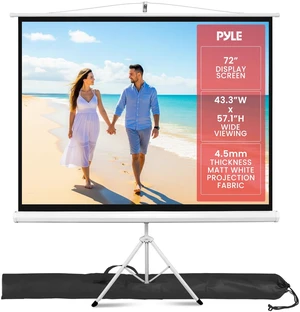 Upgraded 72" Projector Screen with Floor Standing Portable Fold-Out Roll-Up Tripod Manual, Mobile Movie Screen, Home Theater Cinema Wedding Party Office Presentation, Quick Assembly (PRJTP72) Upgraded 72" Projector Screen with Floor Standing Portable Fold-Out Roll-Up Tripod Manual, Mobile Movie Screen, Home Theater Cinema Wedding Party Office Presentation, Quick Assembly (PRJTP72)
