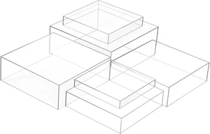 6 Pcs Clear Square Acrylic Cube Display Risers Graduated 1015 Inch 5Sided Nesting Boxes for Cake Floral Buffet Table Large Event Arrangements 6 Pcs Clear Square Acrylic Cube Display Risers Graduated 1015 Inch 5Sided Nesting Boxes for Cake Floral Buffet Table Large Event Arrangements