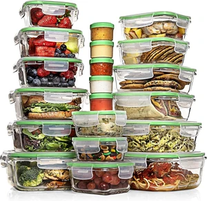 35-Piece Airtight Glass Food Storage Containers with Lids, BPA-Free Leakproof Meal Prep Boxes, Microwave Oven Freezer Dishwasher Safe, Stackable Rectangular Square Glass Containers with Sauce Boxes 35-Piece Airtight Glass Food Storage Containers with Lids, BPA-Free Leakproof Meal Prep Boxes, Microwave Oven Freezer Dishwasher Safe, Stackable Rectangular Square Glass Containers with Sauce Boxes