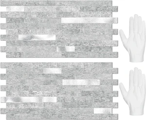 20 Sheets Grey Marble Look Peel and Stick Backsplash Tiles, PVC Mixed Metal Silver Self Adhesive Wall Tiles, Waterproof Heat Resistant StickOn Wall Panels for Kitchen Bathroom Fireplace 20 Sheets Grey Marble Look Peel and Stick Backsplash Tiles, PVC Mixed Metal Silver Self Adhesive Wall Tiles, Waterproof Heat Resistant StickOn Wall Panels for Kitchen Bathroom Fireplace