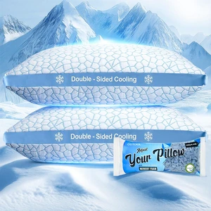 Double Sided Cooling Pillow for Hot Sleepers, Shredded Memory Foam Pillows King Size Set of 2, Adjustable Soft & Firm Gel Bed Pillow for Side, Back, Stomach Sleepers Double Sided Cooling Pillow for Hot Sleepers, Shredded Memory Foam Pillows King Size Set of 2, Adjustable Soft & Firm Gel Bed Pillow for Side, Back, Stomach Sleepers