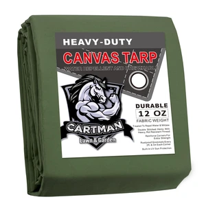 10x12 Feet 12 Oz Heavy Duty Canvas Tarp, Green | Finished Size, Multipurpose heavy tarpaulin with rustproof grommets, Great for canopy, camping, woodpile and roof covering 10x12 Feet 12 Oz Heavy Duty Canvas Tarp, Green | Finished Size, Multipurpose heavy tarpaulin with rustproof grommets, Great for canopy, camping, woodpile and roof covering