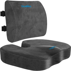Ergonomic Seat Cushion & Lumbar Support Pillow Set, Grey, XL | Back Pain & Sciatica Relief, Memory Foam Support, Adjustable Straps, Machine Washable Velvet, Perfect for Office, Car, Gaming Ergonomic Seat Cushion & Lumbar Support Pillow Set, Grey, XL | Back Pain & Sciatica Relief, Memory Foam Support, Adjustable Straps, Machine Washable Velvet, Perfect for Office, Car, Gaming