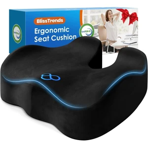 Thick Seat Cushion for Office Chair & Car Seat, XL, Black | Memory Foam with Removable Cover, Ergonomic Tailbone & Sciatica Support for Pressure Relief and Long Sitting, 3.9" Thick Thick Seat Cushion for Office Chair & Car Seat, XL, Black | Memory Foam with Removable Cover, Ergonomic Tailbone & Sciatica Support for Pressure Relief and Long Sitting, 3.9" Thick