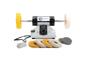 Jewelry Polisher - Adjustable Variable Speed Bench Grinder Polishing & Buffing Machine, Dental Buffer & Lathe - Includes 6 Cloth Wheels, 2 Abrasive Fiber Wheels, Safety Glass, Polish Compound Jewelry Polisher - Adjustable Variable Speed Bench Grinder Polishing & Buffing Machine, Dental Buffer & Lathe - Includes 6 Cloth Wheels, 2 Abrasive Fiber Wheels, Safety Glass, Polish Compound
