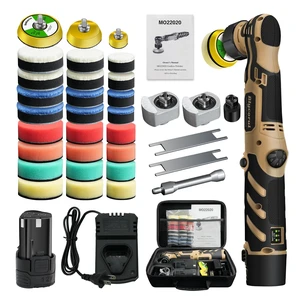 Cordless Mini Polisher, DA&RO Mini CarBuffer Polisher | 1/1.5/2Inch, 11 Variable Speed 2500-6000 RPM, Car Detailing Micro Polisher, 2.3Ah Rechargeable Battery Cordless Mini Polisher, DA&RO Mini CarBuffer Polisher | 1/1.5/2Inch, 11 Variable Speed 2500-6000 RPM, Car Detailing Micro Polisher, 2.3Ah Rechargeable Battery