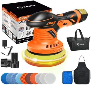 Cordless Buffer Polisher, 6 Inch Fast Charging Portable Car Polishing Kit with 2PCS 12V 2000mAh Batteries, Polisher for Car Detailing Polishing Waxing (Orange, Buffer Polisher+2 Batteries+1 Bag) Cordless Buffer Polisher, 6 Inch Fast Charging Portable Car Polishing Kit with 2PCS 12V 2000mAh Batteries, Polisher for Car Detailing Polishing Waxing (Orange, Buffer Polisher+2 Batteries+1 Bag)