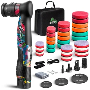 S5 Cordless Mini Car Polisher Buffer Sander Rotary & Dual Action | Small Polishing Machine DA Orbital for Car Detailing Polish 1in 2inch 3 inch Polishing Pad Kit 2 Battery 6 Speed 2000-5500RPM S5 Cordless Mini Car Polisher Buffer Sander Rotary & Dual Action | Small Polishing Machine DA Orbital for Car Detailing Polish 1in 2inch 3 inch Polishing Pad Kit 2 Battery 6 Speed 2000-5500RPM