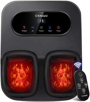 Shiatsu Foot Massager with Heat & Compression, LCD Touch Panel, FSA | Full Foot Deep Kneading Massage, Multiple Heat & Compression Levels, Remote Control, Up to Size 12, HSA Eligible, Gift Idea Shiatsu Foot Massager with Heat & Compression, LCD Touch Panel, FSA | Full Foot Deep Kneading Massage, Multiple Heat & Compression Levels, Remote Control, Up to Size 12, HSA Eligible, Gift Idea
