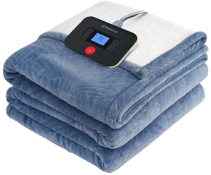 Full Heated Blanket Flower Jacquard Flannel Sherpa 72x84, Blue | Heated Blanket Full Size with 10 Heating Levels and 1-12 Hours Auto-Off, Fast Heating Warming Blanket, Machine Washable Full Heated Blanket Flower Jacquard Flannel Sherpa 72x84, Blue | Heated Blanket Full Size with 10 Heating Levels and 1-12 Hours Auto-Off, Fast Heating Warming Blanket, Machine Washable