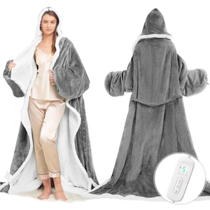 Wearable Heated Blanket with Foot Pocket, Electric Wearable Throw Blanket with Sleeves, Hood, Portable Heated Blanket with 8 Heat Settings, 1-10 Hours Auto Shut-off, Gift for Family, Friends, 50*70" Wearable Heated Blanket with Foot Pocket, Electric Wearable Throw Blanket with Sleeves, Hood, Portable Heated Blanket with 8 Heat Settings, 1-10 Hours Auto Shut-off, Gift for Family, Friends, 50*70"