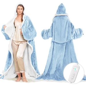 Wearable Heated Blanket with Foot Pocket, Electric Wearable Throw Blanket with Sleeves, Hood, Portable Heated Blanket with 8 Heat Settings, 1-10 Hours Auto Shut-off, Gift for Family, Friends, 50*70" Wearable Heated Blanket with Foot Pocket, Electric Wearable Throw Blanket with Sleeves, Hood, Portable Heated Blanket with 8 Heat Settings, 1-10 Hours Auto Shut-off, Gift for Family, Friends, 50*70"