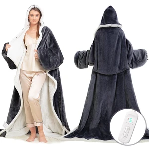 Wearable Heated Blanket with Foot Pocket, Electric Wearable Throw Blanket with Sleeves, Hood, Portable Heated Blanket with 8 Heat Settings, 1-10 Hours Auto Shut-off, Gift for Family, Friends, 50*70" Wearable Heated Blanket with Foot Pocket, Electric Wearable Throw Blanket with Sleeves, Hood, Portable Heated Blanket with 8 Heat Settings, 1-10 Hours Auto Shut-off, Gift for Family, Friends, 50*70"