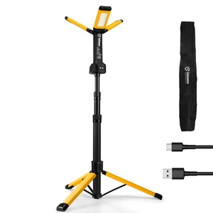 Rechargeable Work Light with Stand, Cordless Work Light with Triple LED Lamps, 8AH Battery, 700/1200/2200 Lumen, 4000/6500K Dimmable Camping Light with Detachable TripodYellow Rechargeable Work Light with Stand, Cordless Work Light with Triple LED Lamps, 8AH Battery, 700/1200/2200 Lumen, 4000/6500K Dimmable Camping Light with Detachable TripodYellow