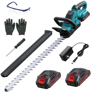 24'' Cordless Hedge Trimmer with 2 Batteries & Charger, Brushless Motor | 3000RPM Brushless Electric Handheld Bush Clipper, 180° Rotatable Head, 2/3'' Blade Gap, Gardening Gifts for Fathers Day 24'' Cordless Hedge Trimmer with 2 Batteries & Charger, Brushless Motor | 3000RPM Brushless Electric Handheld Bush Clipper, 180° Rotatable Head, 2/3'' Blade Gap, Gardening Gifts for Fathers Day