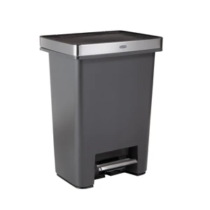 Premier High-Capacity Step-On Trash Can, 19 Gallon, Single or Dual Stream Trash or Recycling, Charcoal, Stainless-Steel Rim, Lid Lock, Quiet Lid, for Home/Kitchen/Garage/Apartment Premier High-Capacity Step-On Trash Can, 19 Gallon, Single or Dual Stream Trash or Recycling, Charcoal, Stainless-Steel Rim, Lid Lock, Quiet Lid, for Home/Kitchen/Garage/Apartment